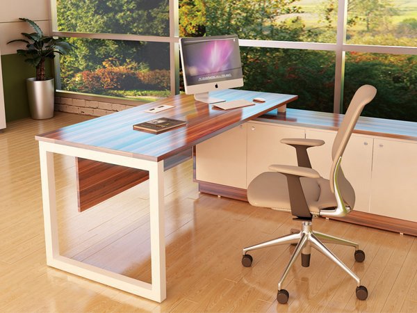 Bàn giám đốc chân sắt Fami với thiết kế hiện đại, kiểu dáng thanh gọn