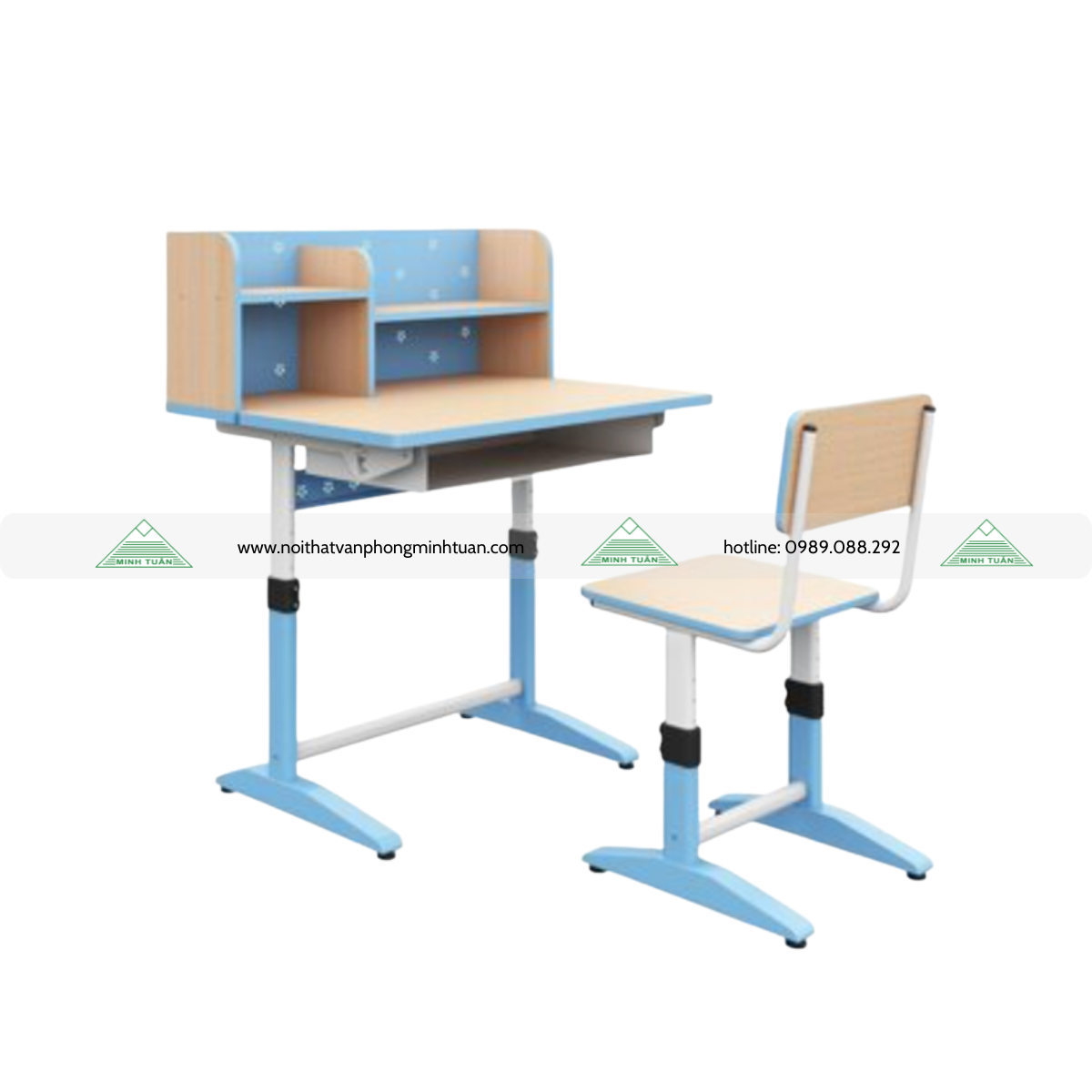 ban-hoc-sinh-gia-dinh-bhs-14-06 02 Bàn Học Sinh Gia Đình BHS-14-06 CT Xanh/Hồng